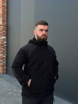 Кофта фліс з капюшоном чорна GEN ІІ 3766350 фото