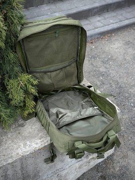 Тактичний рюкзак військовий олива з прапором Сша Olive Usa штурмовий армійський рюкзак 45Л 3169903 фото