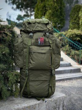 Рюкзак олива тактичний Каркасний 80л Olive Алюмінієва рама 3817523 фото